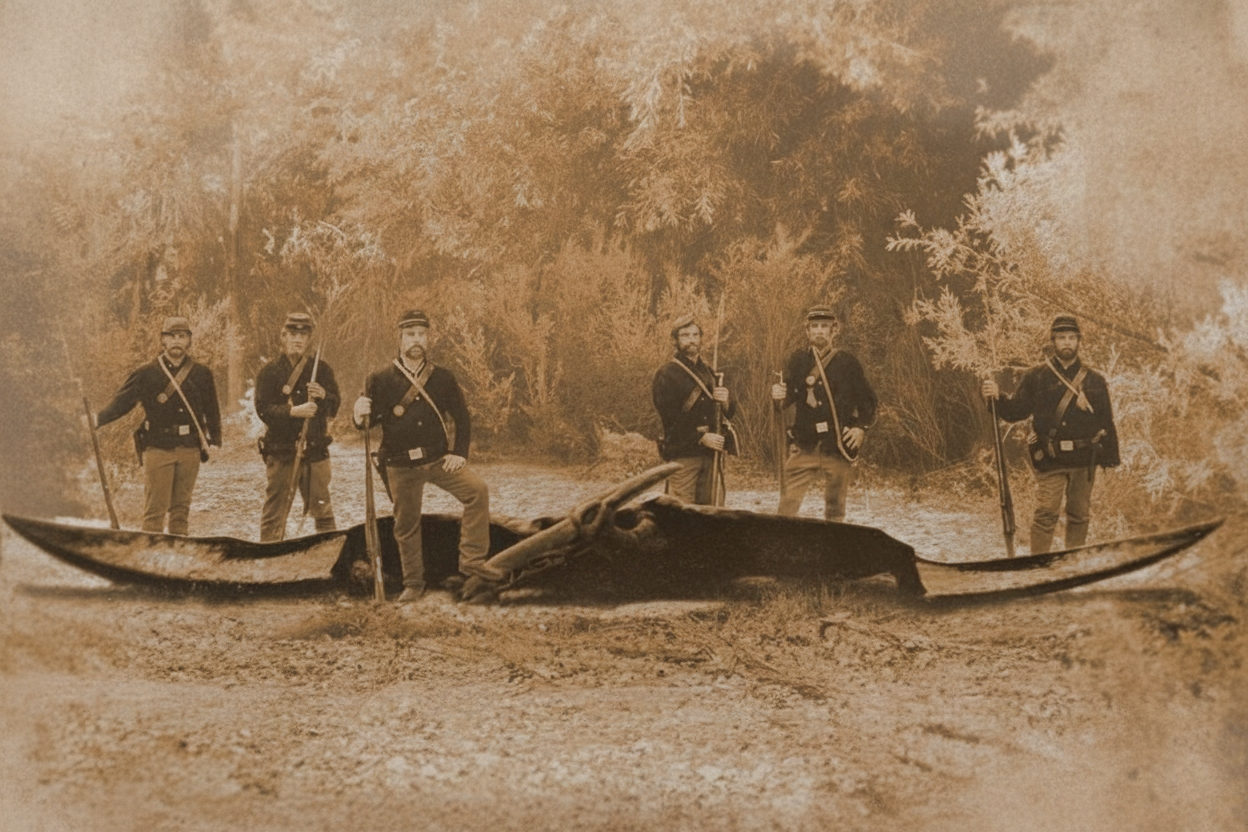 Alleged Pterodactyl dinosaur in this Civil war era picture.